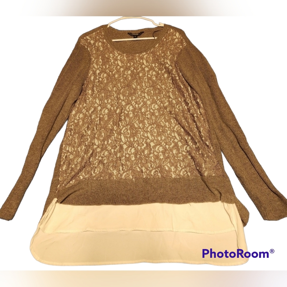 NWOT Simply Vera Vera Wang Women's Mock-Layer Sweater - Size XL